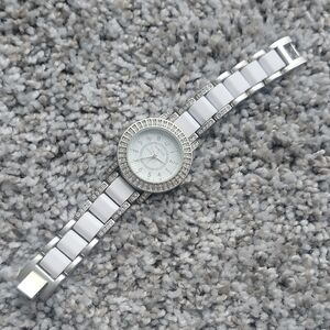 Elegant Silver and White Women's Watch